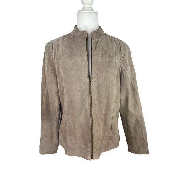 Ruff Hewn Suede Leather Zipper Jacket - Picture 1 of 10